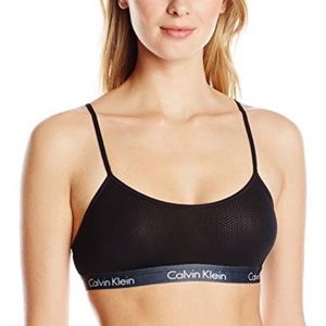 Calvin Klein black micro mesh bralette sports bra